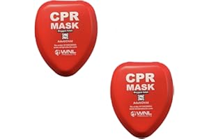 WNL Products CPR Rescue Mask, Adult/Child Pocket Resuscitator, Hard Case Kit with Belt Clip 2-Pack