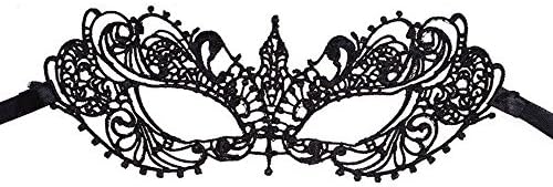 Disconano Beautiful Ladies Lace Floral Eye Mask Sexy Venetian Masquerade Fancy Party Dress (S1-Black)