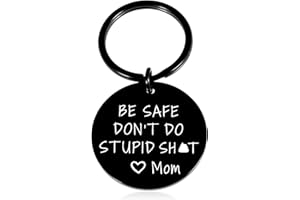 AMBREGRISSUN Christmas Ideas for Teens Girls Boys Funny Keychain for Young Son Daughter Don’t Do Stupi St Poop 16 18 Birthday Gift for Teenagers from Mom Sarcasm Graduation Valentine Humor Gag Gift Mother to Kids