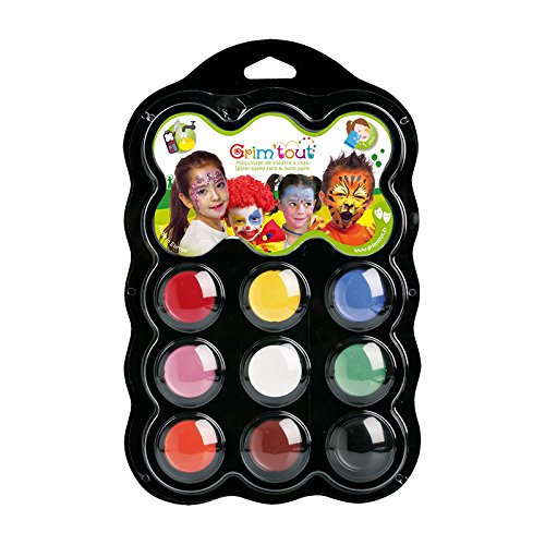 Grimâ€™Tout 9 Color Carnival Face Painting Kit
