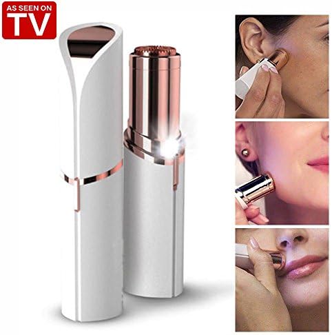 Flawless Painless Hair Remover For Women (18k Rose Gold Plated) With 1 EXTRA Battery|Removes Hair Instantly |Portable, Compact Battery Powered Device |Safe, Gentle System|Colors- Red, White, (BLACK)