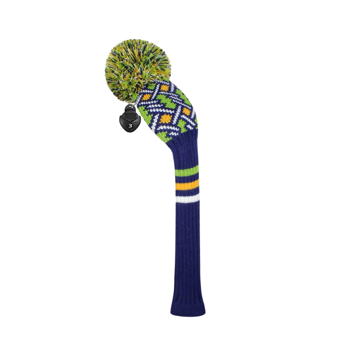 Scott Edward Knit Hybrid Golf Club Covers Fits Hybrids/UT Classical Fine Stripes with Long Neck Funny and Fresh Colors (Blue Green)