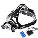 LED Headlamp Headlight Flashlight - Zoomable Super Bright , 4 Modes 3 XM-L CREE T6 LED, Rechargeable Batteries, Adjustable - Outdoor Hiking Camping Riding Fishing Hunting