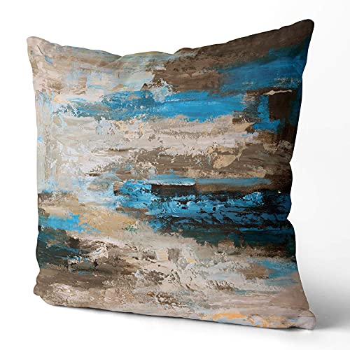 Abstract Throw Pillow Covers 18x18 Pack of 2, Abstract Pillow Cushion Cases, Modern Painting Design Decorative Square Pillow Covers for Bedroom Living Room Sofa Couch Office