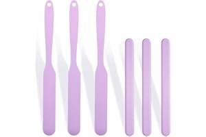 LEISENOR 6Pcs silicone wax applicator Non-stick Waxing Applicator Hair Removal Sticks Applicator Spatula Reusable Hard Wax Scraper for Home Salon Body Use (Purple)