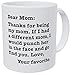 Kaimebien Dear Mom Thanks If I Had A Different I Would Punch Her And Find You 11 Ounces Funny Coffee Mug