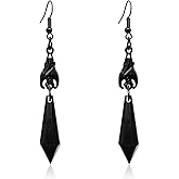TIANBANGSHI Gothic Dark Bat Dangle Earrings Vintage Red Black Crystal Gems Bat Earrings Punk Rock Style Bat Animal Earrings Halloween Costumes Earrings for Women Girls Jewelry
