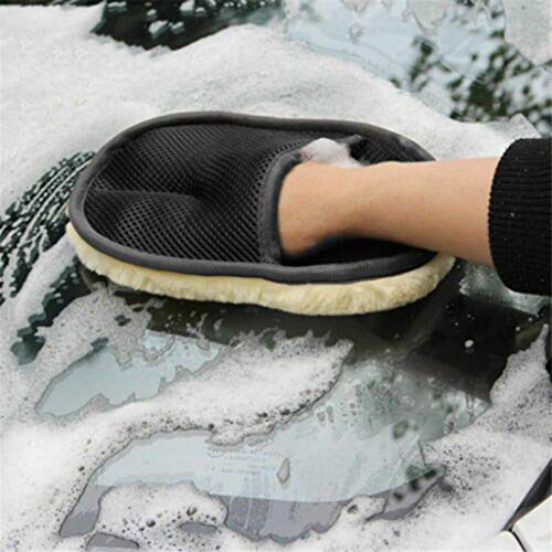 COM1950s Car Cleaning Towel Glove Wash Magic Care Cleaning Towel Microfiber Sponge Pad Brush Glass Cleaner Cloth Care Tool Glove (Black, D)