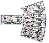 GoodOffer 50 Dollars Play Money – Realistic Prop Money 100 pcs. – Total of $5,000 Copy Money with Two Sides for Pranks, Games, Monopoly – Educational Play Money for Kids – Prop Fifty Dollar Bills 