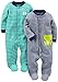 Simple Joys by Carter's Baby Boys' 2-Pack Cotton Sleep and Play, Navy Stripe/Turquoise Blue Stripe, 3-6 Months