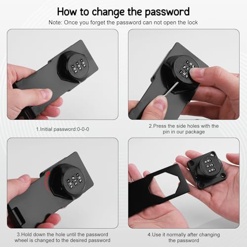 Starvortex Latch with Code Lock, Black Zinc Alloy Door Lock, Heavy Duty Rotary Code Padlock, Door Latch with Code Lock for Garages, Gardens, Cabinets, Bathrooms