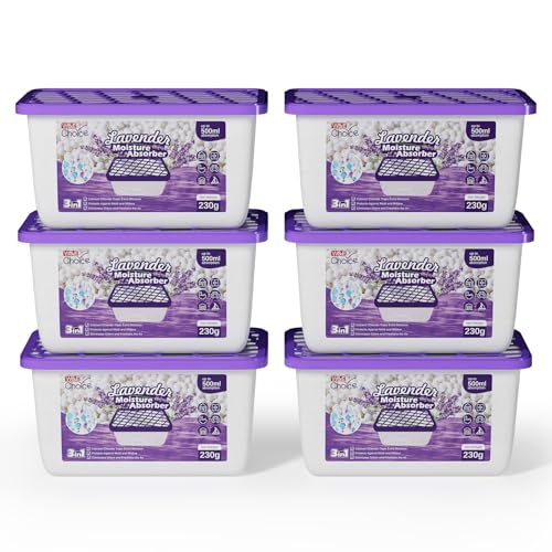 W&E Choice Moisture Absorber, Lavender Scented Dehumidifier for Home, Large Cap…