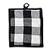 DII Buffalo Check Kitchen Collection, Classic Farmhouse Kitchen Set, Potholder, Black & White, 2 Piece
