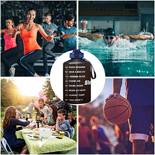 Translucent blue water bottle with a flip cap and a wrist strap, shown against a white background.