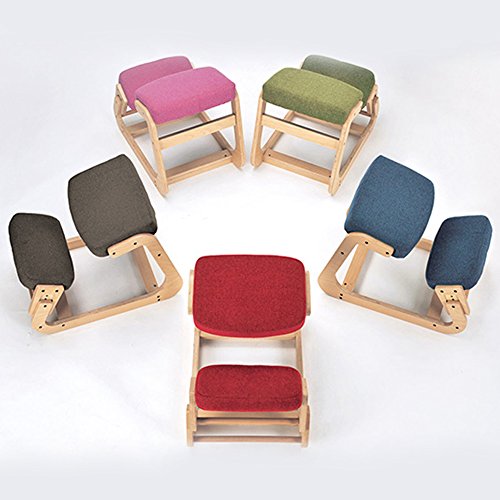 Vogvigo Professional Sled Chair Solid Wood Ergonomic Kneeling Chair (Sky Blue)