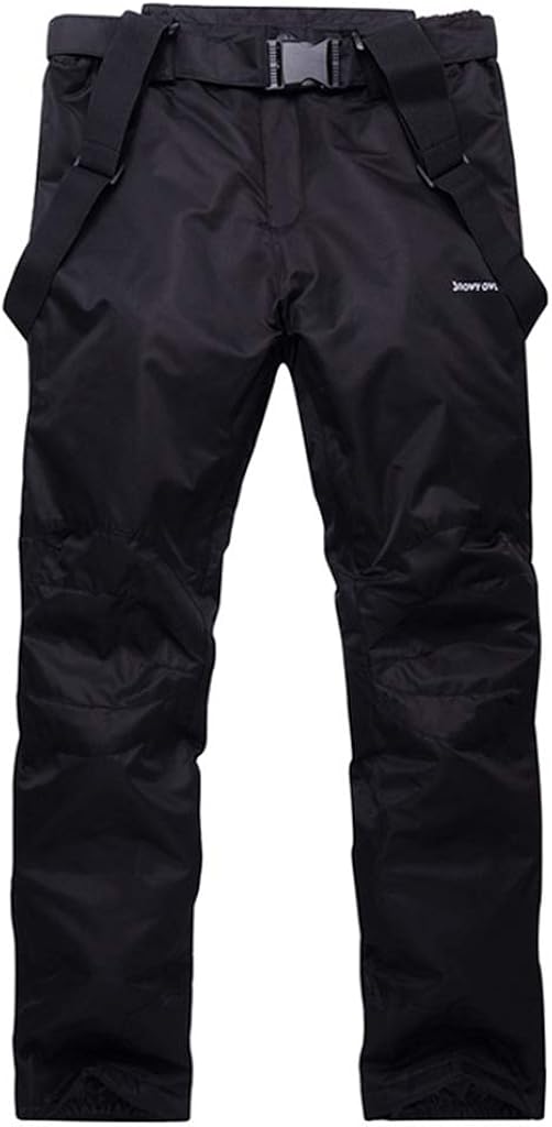 Zeraty Adult Snow Pants Men Women Ski Pants Waterproof and Breathable Polyester Snow Bib Winter Outdoor Snowboarding Black: Clothing