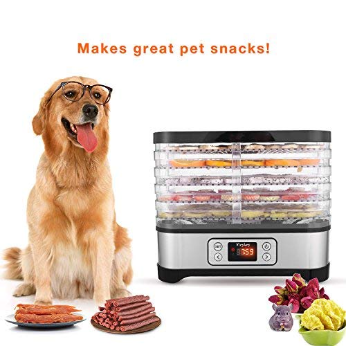 Food Dehydrator Machine Jerky with Timer, Five Tray, LCD Display Screen/BPA Free/250Watt (dehydrator with timer) - Thumbnail 4