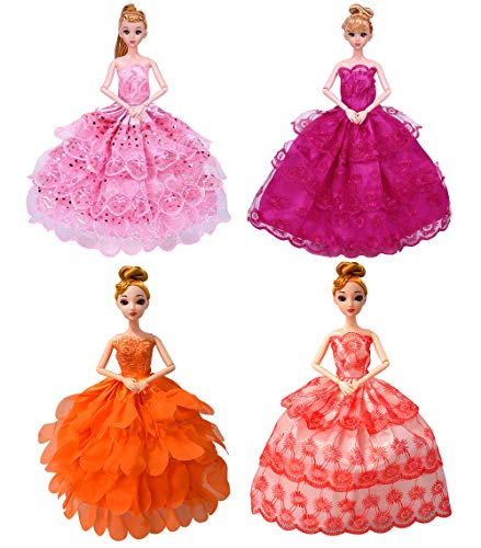 Fancy Doll Clothes for Barbie Girls Dolls - 10 PCS Handmade 11.5 Inch Doll Clothes Wedding Dresses Gowns Outfits Costume Party Dress for Girls Kids Party Favor