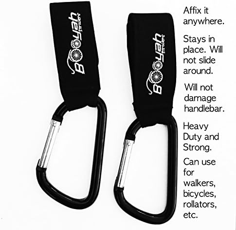 2 Large Stroller Hooks Carabiner with straps