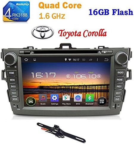 TOCADO Backup Camera &amp; In-Dash DVD Receiver Quad Core 2 Din Android 7.1 with 8" Display Car DVD Player with Bluetooth USB SD GPS Navigation Stereo for Toyota Corolla 2007 2008 2009 2010 2011