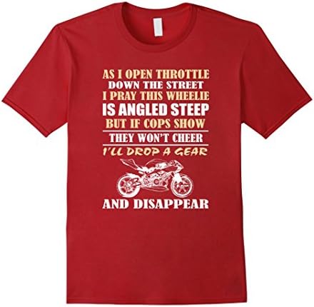 Men's Biker Drop A Gear And Disappear - Funny Motorcycle Shirt Large Cranberry