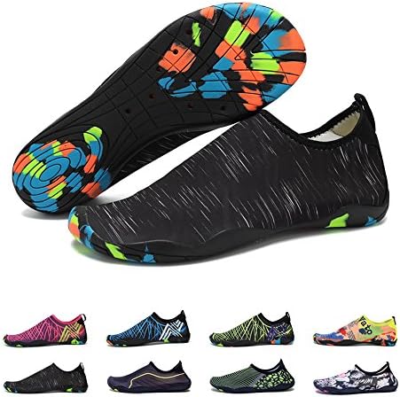 BlanKey Water Sports Shoes Quick-Dry Barefoot Flexible Flats Beach Swim Shoes for Men Women Kids black2 39