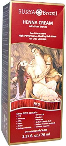 Surya Henna, Henna Cream, Hair Color & Conditioner Treatment, Red, 2.37 fl oz (70 ml) - 2pc