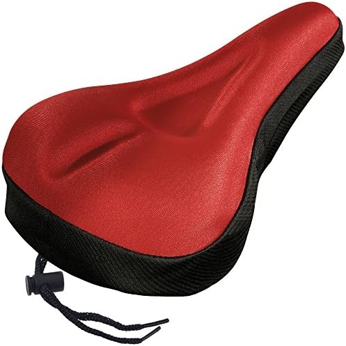 black and red bike seat