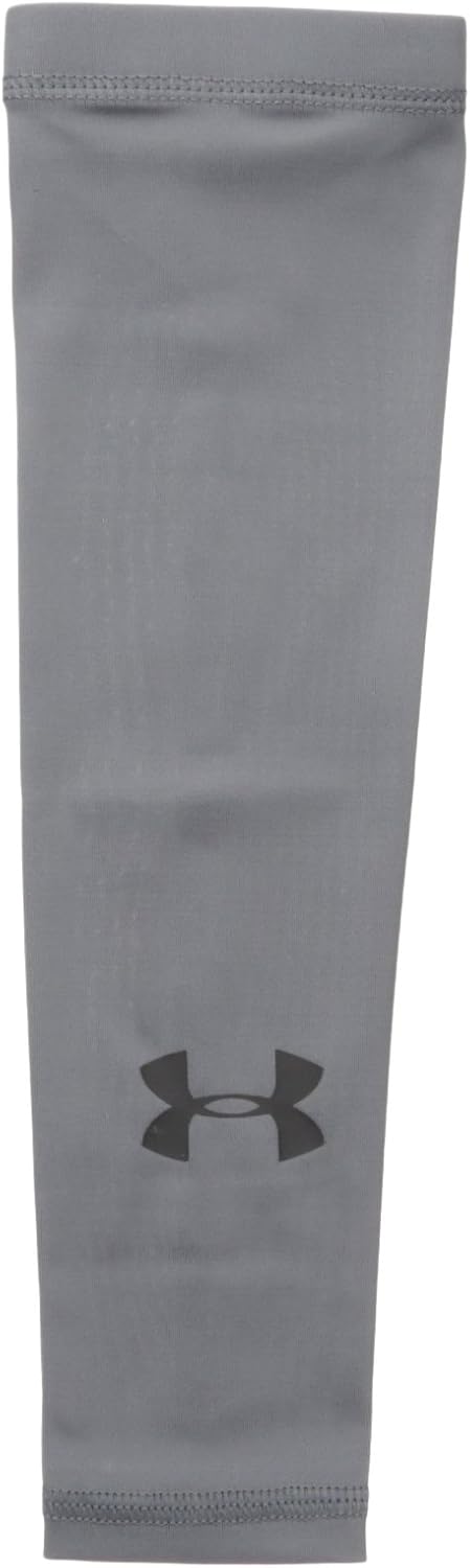 Under Armour Boys' Performance HeatGear Arm Sleeve, Black (001)/White, One Size Fits All: Clothing