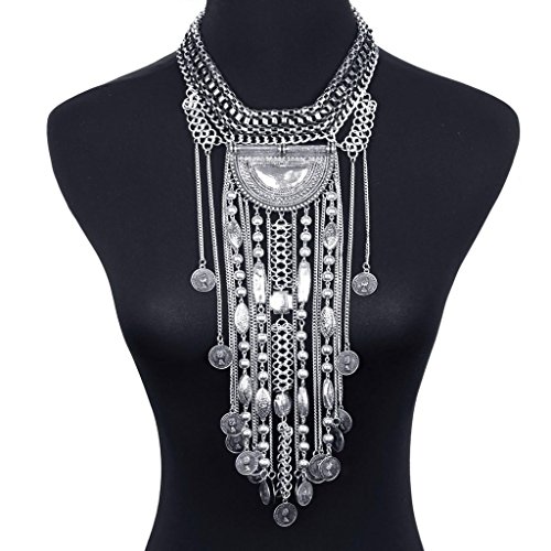Statement necklace, sumaju beads coin fringe statement necklace s…