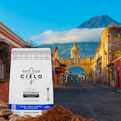 CAFÉ CIELO BLEND CONSTELLATION, THE COFFEE FROM GUATEMALA, 100% GUATEMALAN ARABICA COFFEE, ARTISANAL CULTIVATION SINGLE ESTATE COFFEE. (GROUND, 340G/12 OZ), ENRICHED WITH NOTES OF CHOCOLATE, WALNUT AND LEMON.