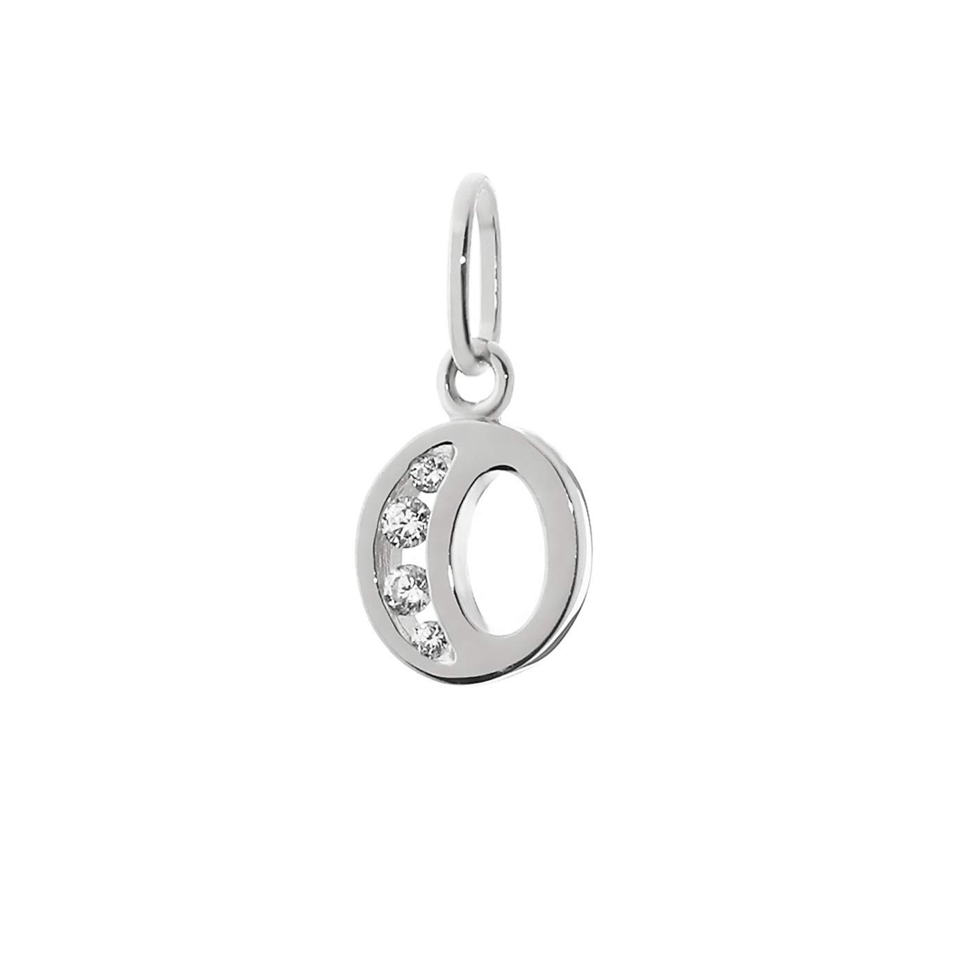 NKlaus letter O small pendant 925 sterling silver 8mm alphabet zirconia 9187