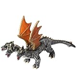 rainbow yuango 18" 5" 10" Three Headed Dragon Godzilla Movie Monster Series Dinosaur Model Action Figure Toy Soft Vinyl Plastic for Kids (Silver)