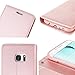 For Samsung Galaxy S7 Edge Case,L-FADNUT Luxury Flip PU Leather Case,[Dual Card Slots][Metal Megnetic Closure] Stand Wallet Card Holder Case Cover For Samsung Galaxy S7 Edge - Rose Gold