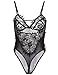 Finegozir Women Sexy Spaghetti Strap Lingerie Lace See-through Teddy One Piece Sleepwear