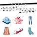 Metal Slacks Skirts Hangers, Space Saving Pants Hangers for Children Heavy Duty Skirts Hangers with 2 Adjustable Non Slip Clips, A Pack of 15 Flexible Hangers for Skirts, Pants, Slacks, Shorts