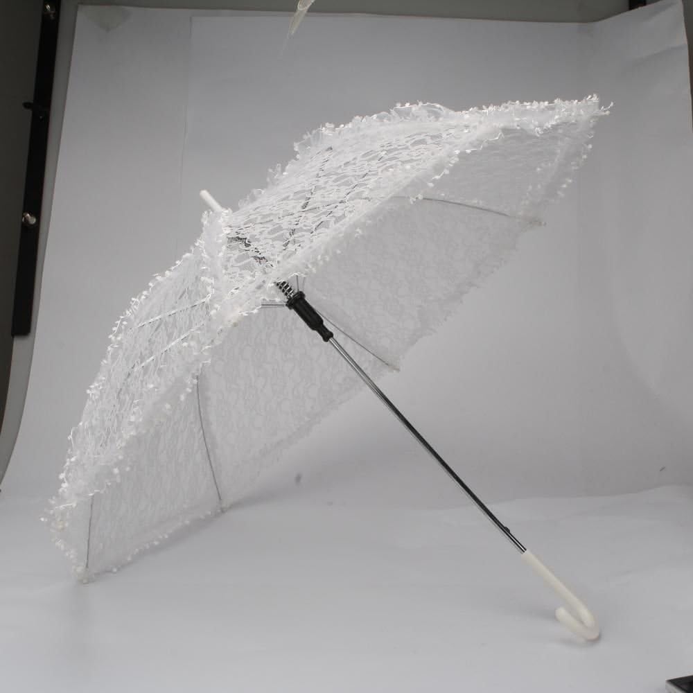 Elegant Handmade Bridal Lace Umbrella White Parasol Bridal Wedding Party Favor