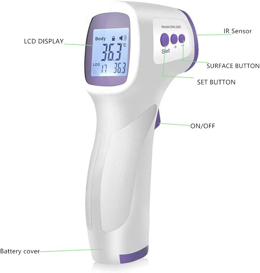 Baby Forehead and Ear Thermometer for Baby, Kids and Adults - Infrared Digital Thermometer Gun with Fever Indicator