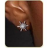 Gold Stud Earrings for Women Trendy,14K Gold Stud Earrings Dainty Earrings Simple Minimalist Gold Earrings Hypoallergenic Earring for Women Gifts Star earrings Jewelry Gift for Her