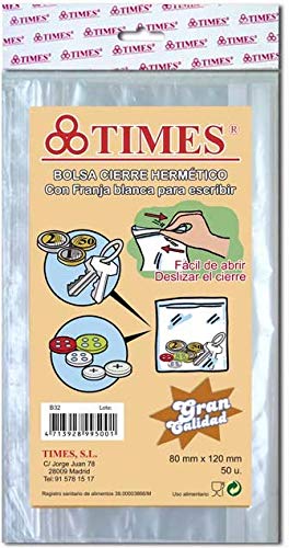 Pack of 600 Airtight Bags 80 mm x 120 mm Plastic Zip Closure Transparent with Writing Strip | Suitable for Food Use and zing Very Resistant