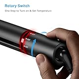 Black Hair Straightener ,Ceramic Flat Iron with Rotating Switch to Adjust Temperature Dual Voltage 100-240V for Worldwide Use Travel Hair Styling Straighteners