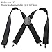 habibee Suspender and Bow Tie Set for Men Adjustable Braces with Y Back, Diverse Colors, Strong Clips (1, Black width 5cm)