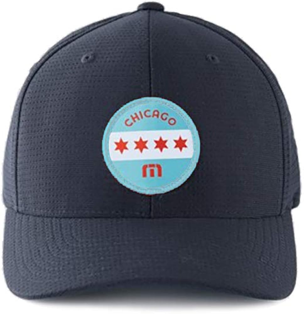 Travis Mathew Windy City (Chicago) Fitted Hat Navy (L/XL) at Amazon Men