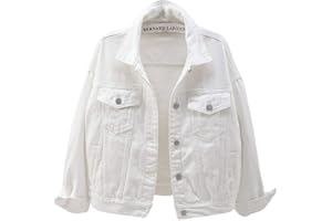 ebossy Women's Candy Color Denim Jacket Relaxed Fit Casual Jean Trucker Jacket