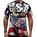 American Flag Sublimation Men's T-Shirts (Large, EAGLIBERTY)