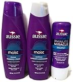 Aussie Moist Shampoo and Conditioner, 13.5 Ounce Each, Plus 3 Minute Miracle Moist, 8 Ounce