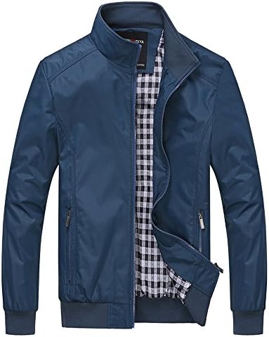 qqer Men's Lightweight Jackets Casual Coat Slim Fit Fashion Style Two Pockets With Zipper Polyester