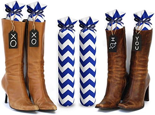 My Boot TreesMy Boot Trees - Boot Shaper Stands for Closet Organization - Keeps Them Shaped Properly - Many Patterns to Choose from - 1 Pair (Blue Chevron)