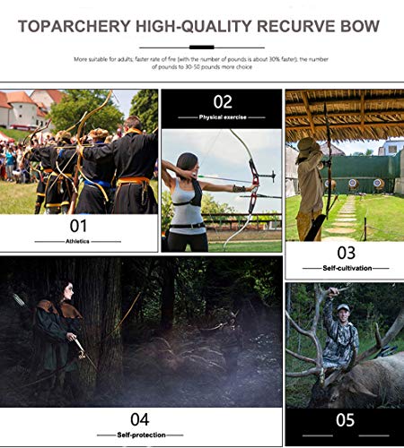 image for TOPARCHERY Archery Takedown Recurve Bow Hunting Long Bow Set Alloy Ris
