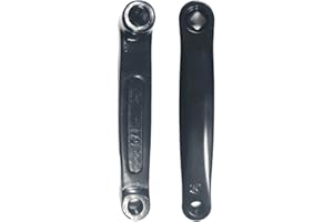 Steel Bicycle Crank Set, 170mm Length, for Exercise Bike, and Indoor Cycling, Compatible for M14 Thread and 13x13mm Prismatic